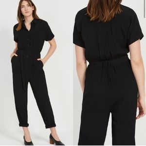 Frank & Oak Black Jumpsuit Short Sleeve Sz Medium